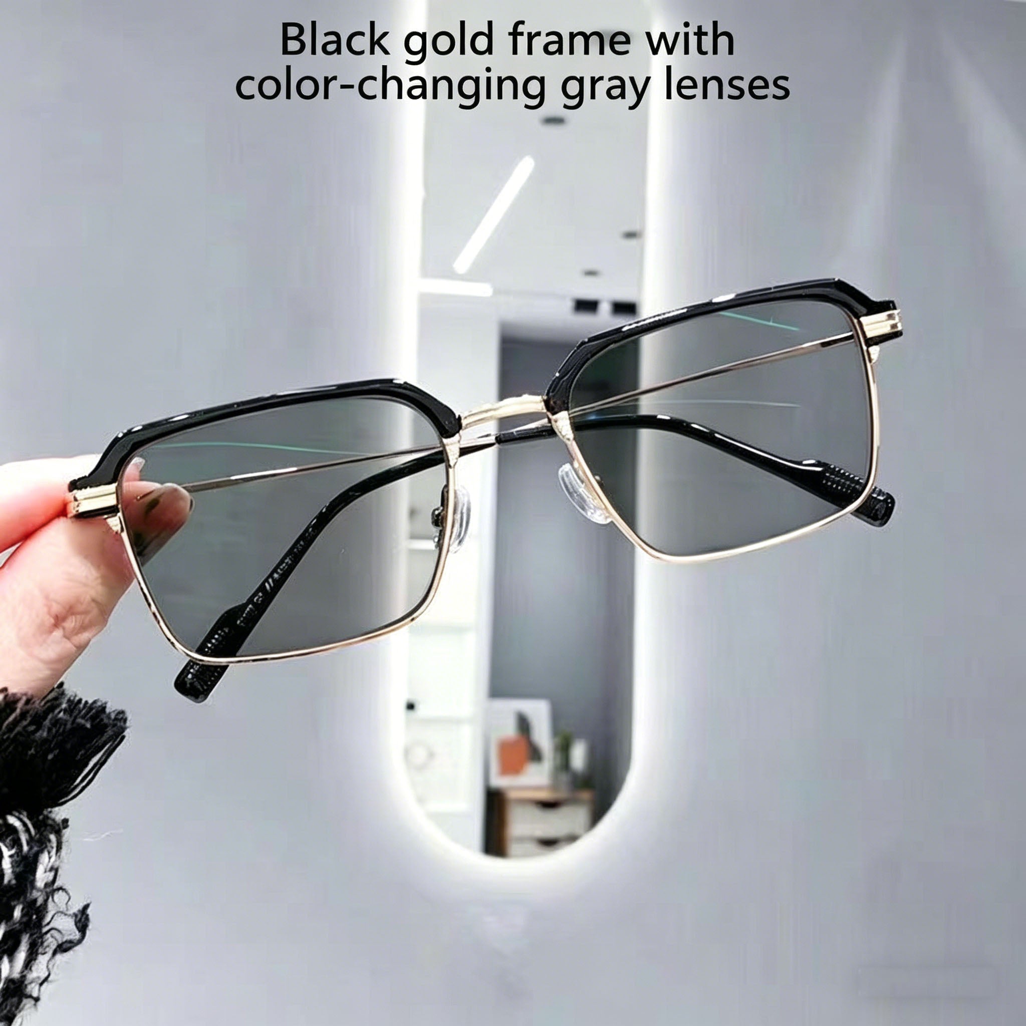 Stylish Rimless Metal Blue-Light Blocking Reading Glasses — Frameless, Cut-Edge, Anti-Radiation Eyewear for Middle-Aged and Senior Adults